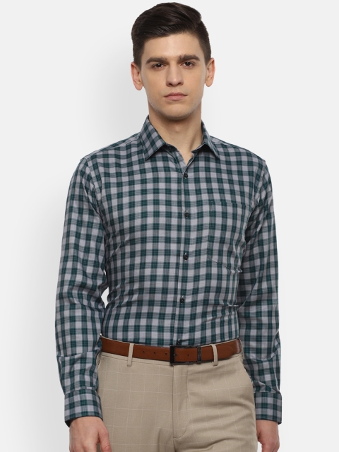 

Van Heusen Men Blue Opaque Checked Formal Shirt