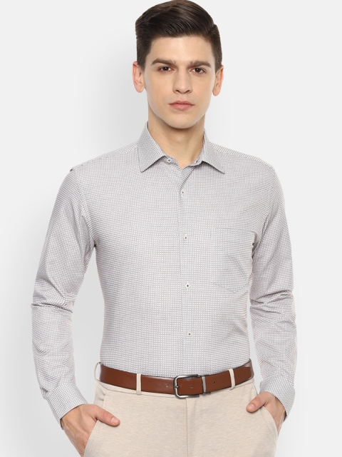 

Van Heusen Men Grey Opaque Checked Formal Shirt