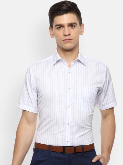 

Van Heusen Men White Opaque Striped Formal Shirt