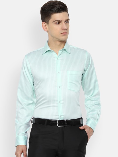 

Van Heusen Men Blue Opaque Striped Formal Shirt