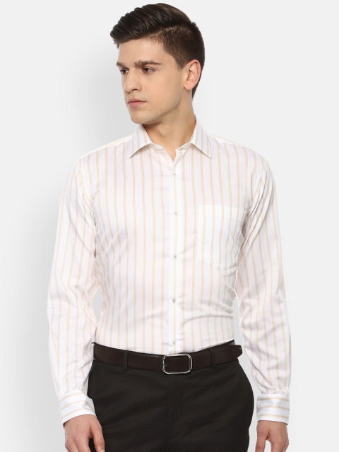 

Van Heusen Men White Opaque Striped Formal Shirt