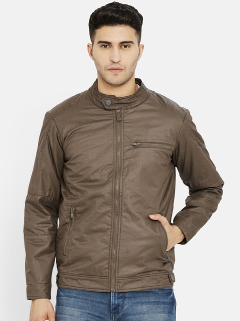 

Duke Men Brown Crop Bomber Jacket