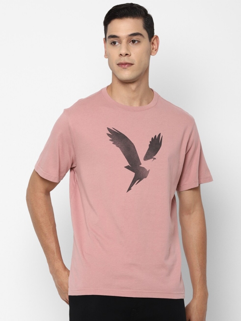 

AMERICAN EAGLE OUTFITTERS Men Pink & Black Printed Round Neck T-shirt