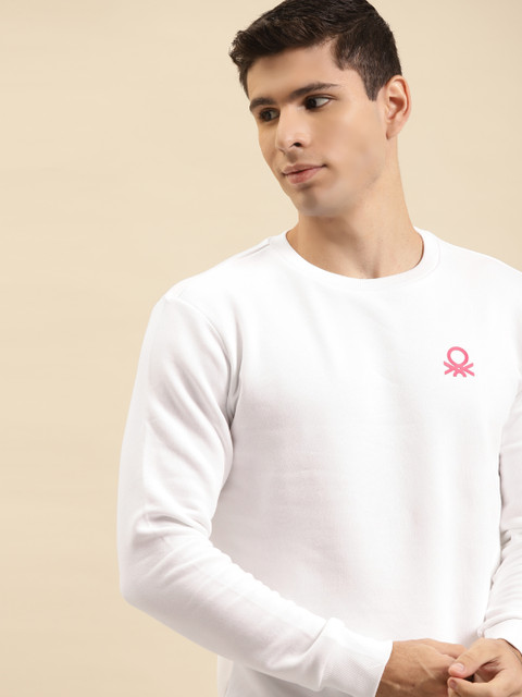 

United Colors of Benetton Men White Sweatshirt