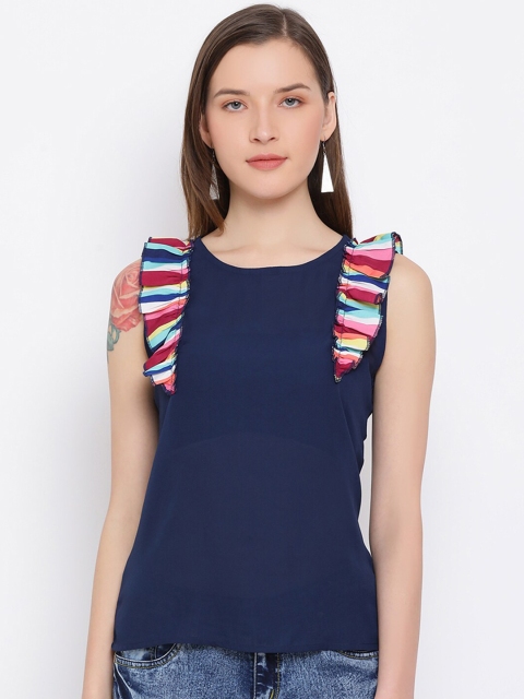 

DRAAX Fashions Blue Regular Top