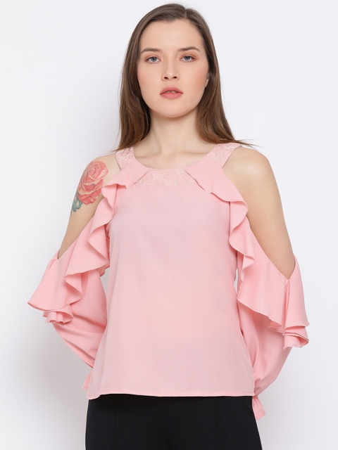 

DRAAX Fashions Women Pink Solod Shoulder Straps Regular Top