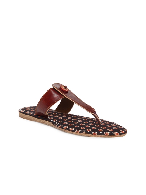 

Fabindia Women Black T-Strap Flats with Buckles