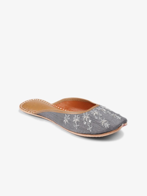 

Fabindia Women Grey Mojaris Flats