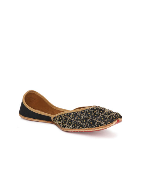 

Fabindia Women Black Mojaris Flats