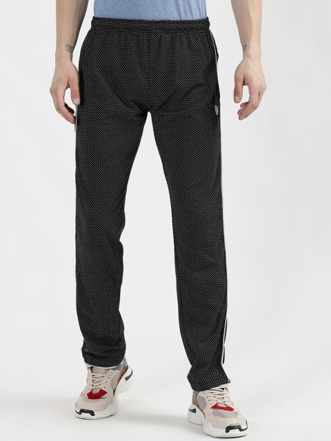 

V2 Value & Variety Men Black & White Self Design Cotton Track Pants