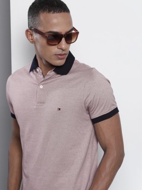 

Tommy Hilfiger Men Mauve Polo Collar Slim Fit T-shirt