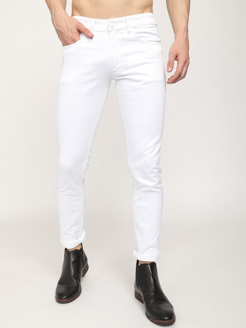 

V2 Value & Variety Men White Cotton Highly Distressed Jeans