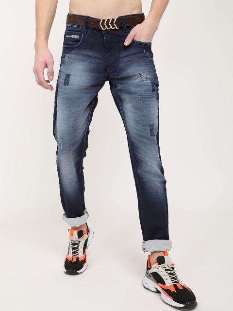 

V2 Value & Variety Men Blue Mildly Distressed Heavy Fade Jeans