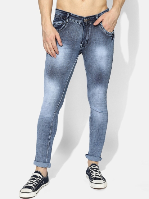 

V2 Value & Variety Men Blue Mildly Distressed Heavy Fade Jeans