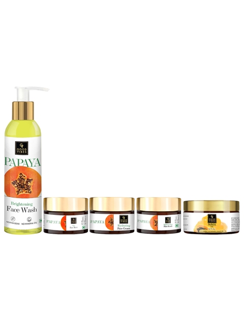 

Good Vibes Unisex Papaya Skin Care Combo (Set of 5) 320 ml, Transparent