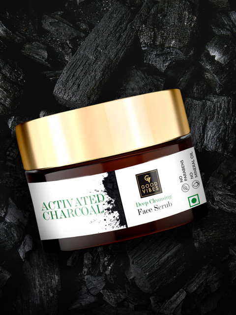 

Good Vibes Activated Charcoal Deep Cleansing Face Scrub 50 g, Transparent