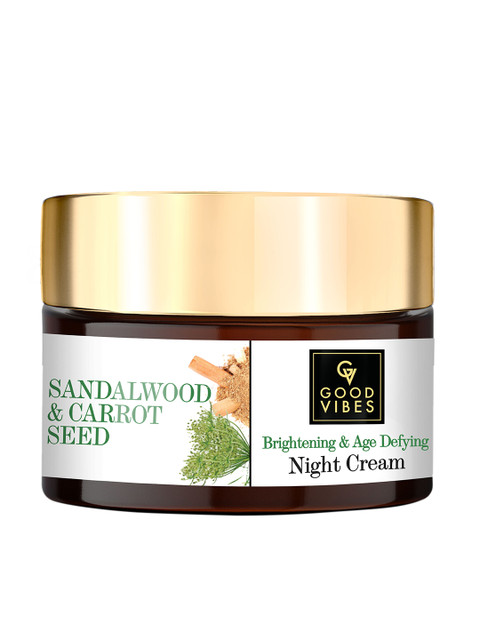 

Good Vibes Unisex Sandalwood & Carrot Seed Brightening Age Defying Night Cream (50 g), Transparent
