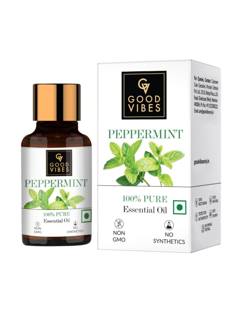 

Good Vibes 100% Pure Peppermint Essential Oil (10 ml), Transparent