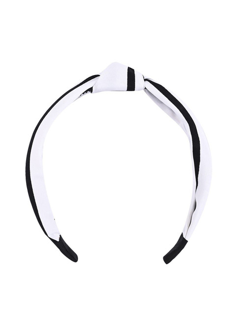 

MARC LOUIS Women White & Black Solid Bandana Headband