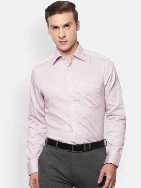 

Louis Philippe Men Pink Opaque Printed Formal Shirt