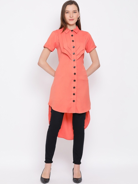 

DRAAX Fashions Orange Layered T-shirt Midi Dress