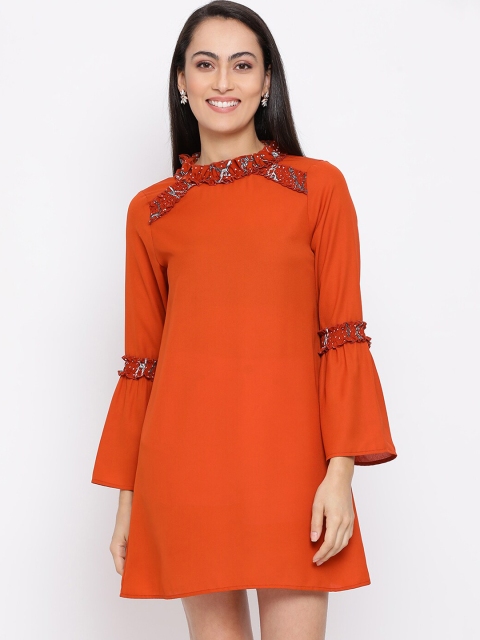 

DRAAX Fashions Orange A-Line Dress