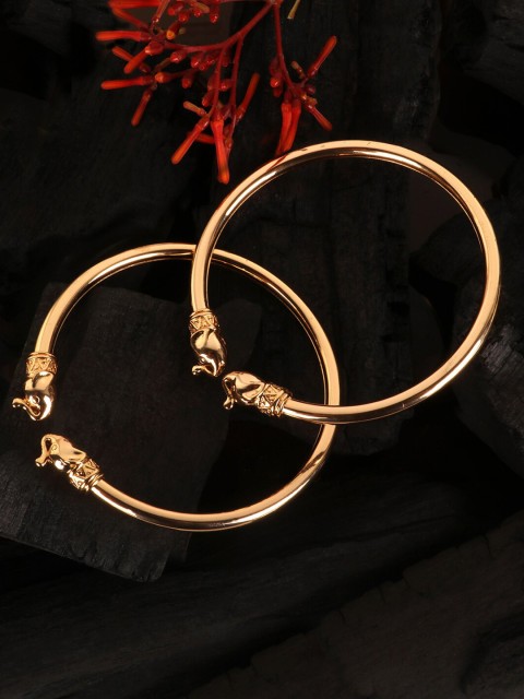 

PENNY JEWELS Women Set Of 2 Gold-Plated Cuff Bracelets