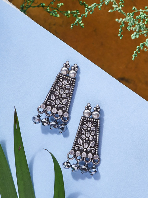 

Biba Silver-Toned Contemporary Studs Earrings