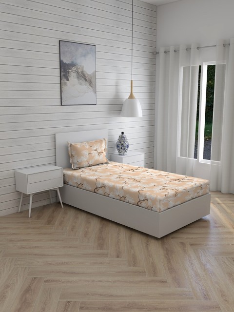 

Boutique Living India Beige & White Floraian Cotton 144 TC Single Bedsheet & Pillow Covers