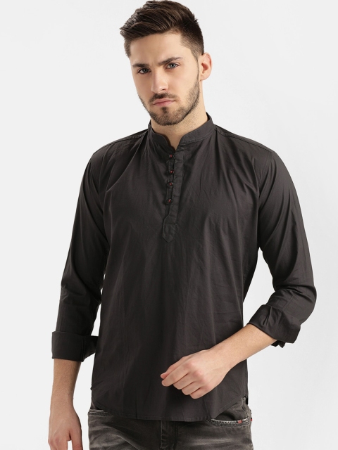 

V2 Value & Variety Men Grey Thread Work Kurta