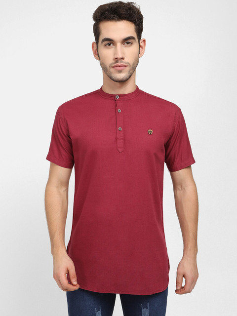 

V2 Value & Variety Men Maroon Thread Work Kurta
