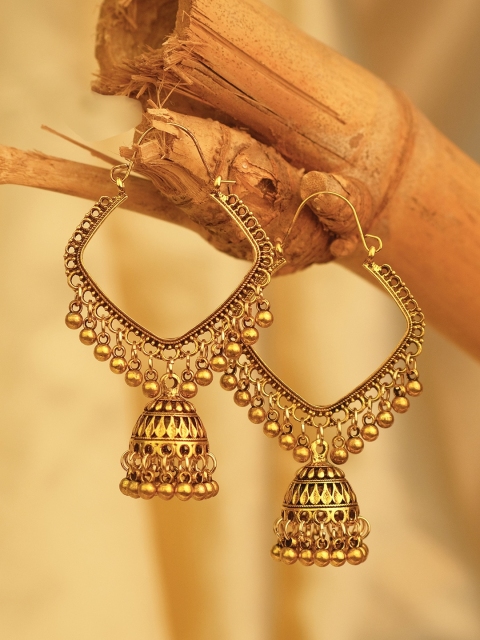 

Ayesha Gold-Toned Contemporary Jhumkas Earrings