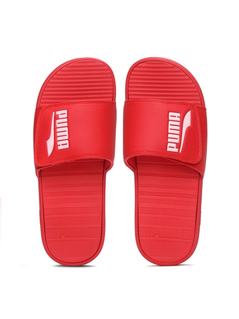 

Puma Men Red & White Printed Cool Cat Sliders