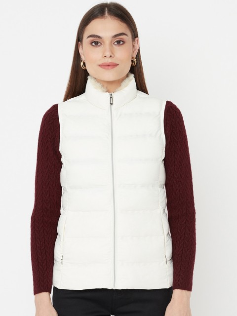 

METTLE Women White Padded Jacket