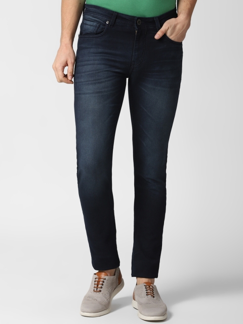 

Peter England Casuals Men Navy Blue Tapered Fit Light Fade Jeans