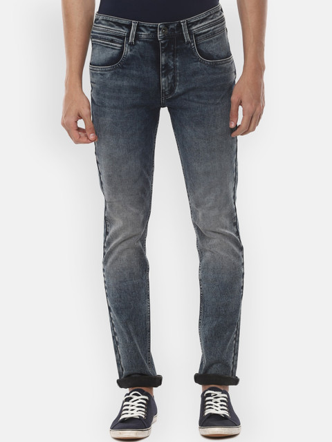

VAN HEUSEN DENIM LABS Men Navy Blue Skinny Fit Heavy Fade Jeans