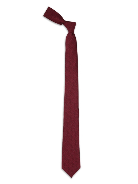

Louis Philippe Men Maroon Woven Design Skinny Tie