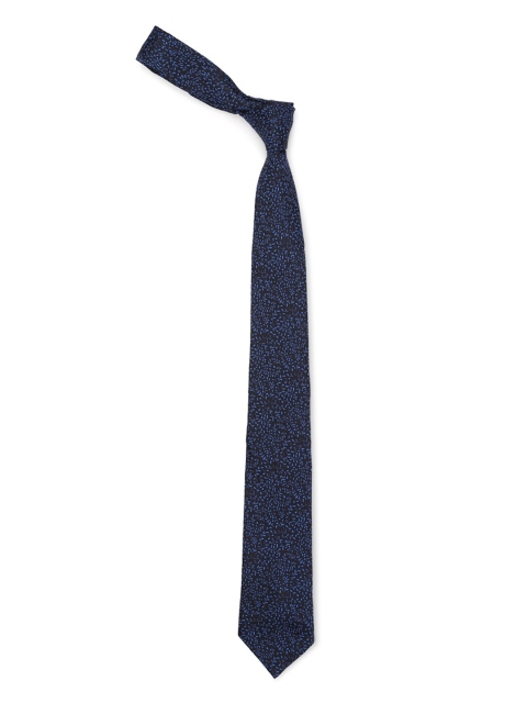 

Louis Philippe Men Navy Blue & Black Woven Design Broad Tie