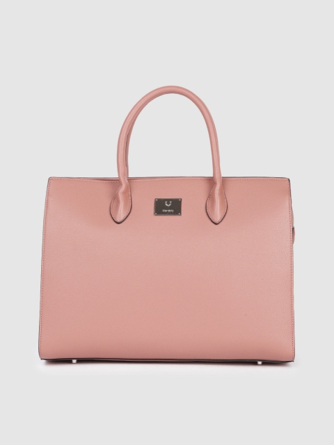 

Allen Solly Pink Solid PU Structured Handheld Bag
