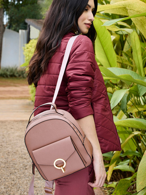 

Allen Solly Women Pink Solid Backpack
