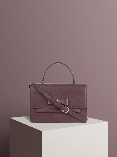 

Allen Solly Women Burgundy Textured Structured Satchel