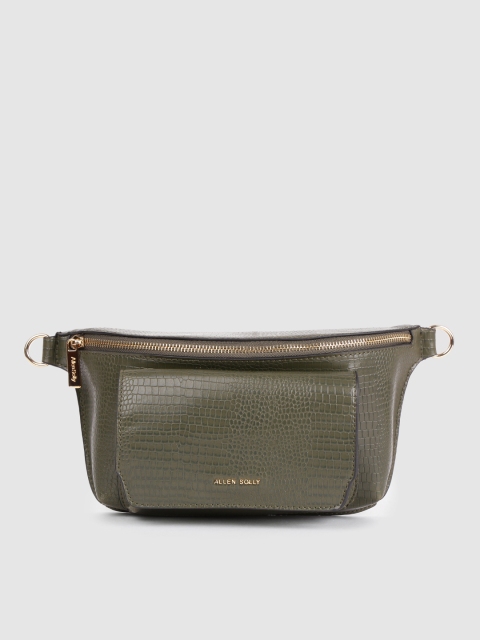 

Allen Solly women Olive Green Animal Textured PU Structured Sling Bag