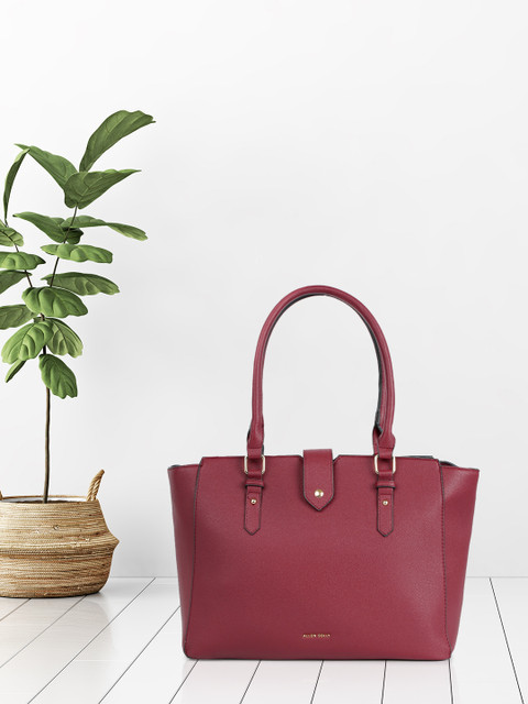 

Allen Solly Burgundy Solid PU Regular Structured Shoulder Bag