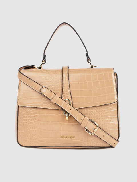 

Allen Solly Women Peach-Coloured Textured Structured Satchel