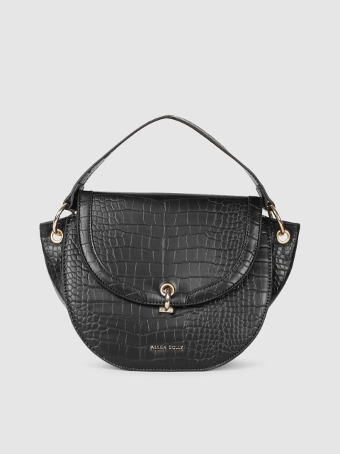 

Allen Solly Black Animal Textured PU Half Moon Sling Bag