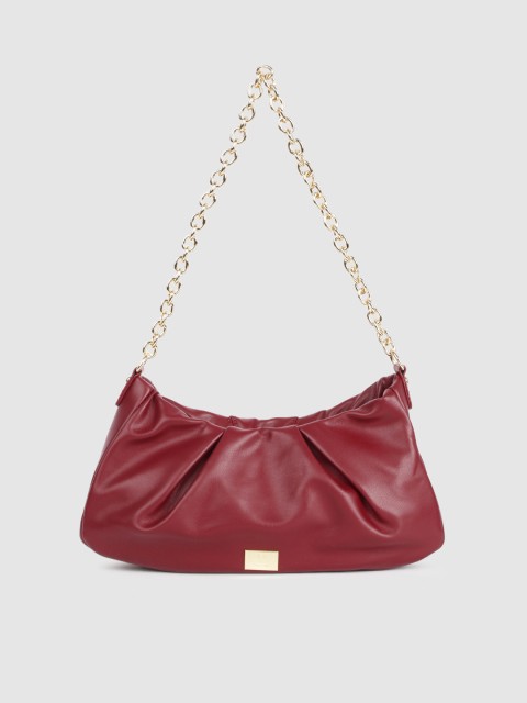 

Allen Solly Women Burgundy Solid Structured Shoulder Bag