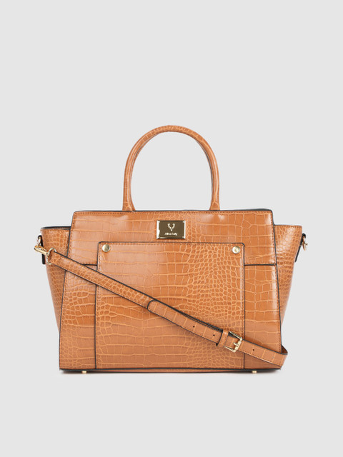 

Allen Solly Women Tan Brown Textured Structured Handheld Bag