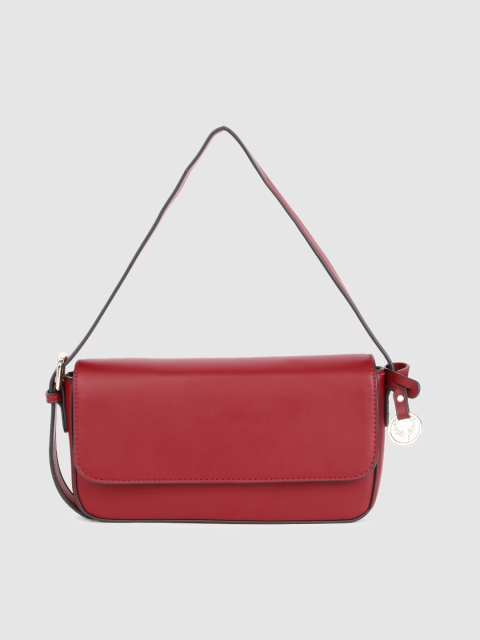 

Allen Solly Red Solid Small PU Structured Sling Bag