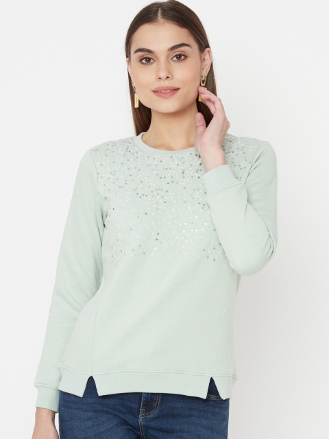 

METTLE Women Green Sweatshirt