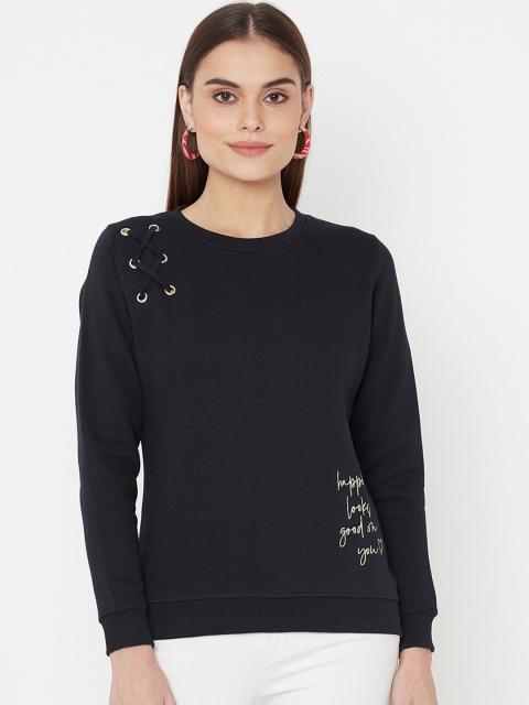 

METTLE Women Navy Blue Sweatshirt